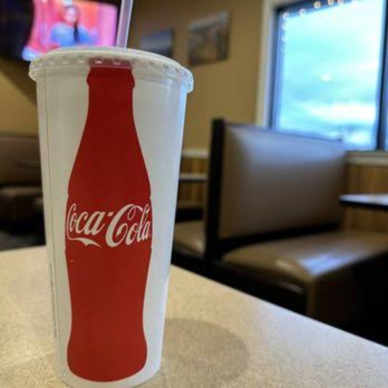 Coca-Cola fountain drink inside the restaurant.